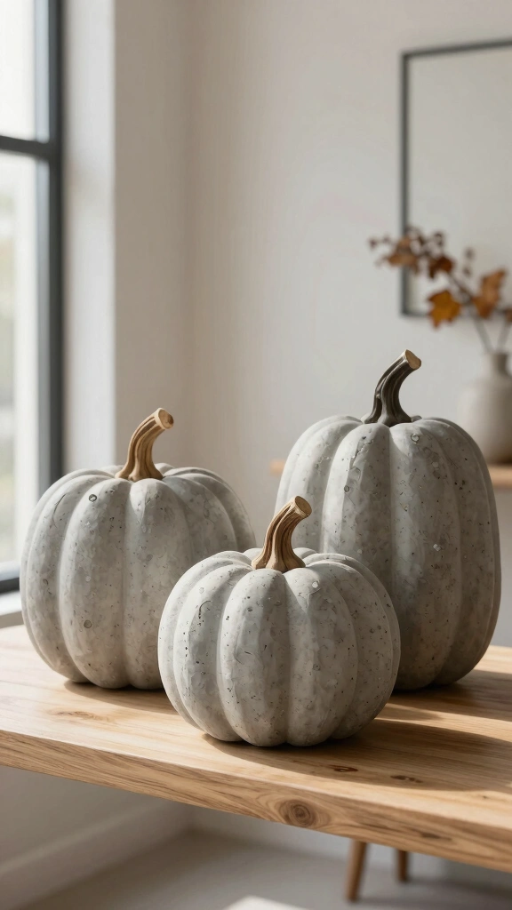 Modern Concrete-Look Pumpkins