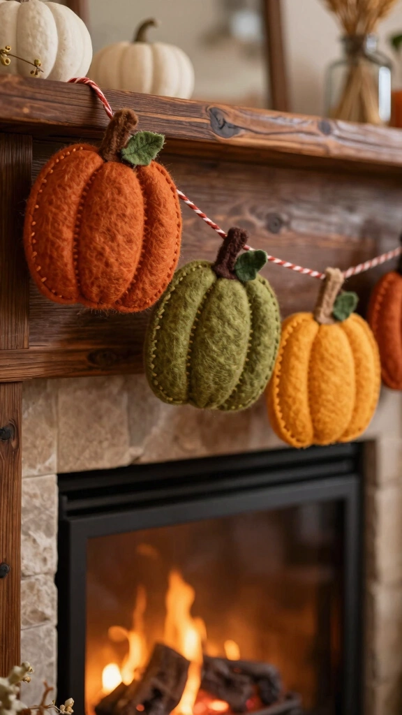 Wool Felt Pumpkin Garland