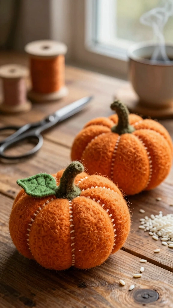 Felt Pumpkin Pocket Warmers