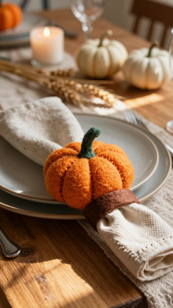 Felt Pumpkin Napkin Rings