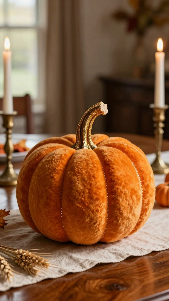 Elegant Velvet and Felt Hybrid Pumpkin