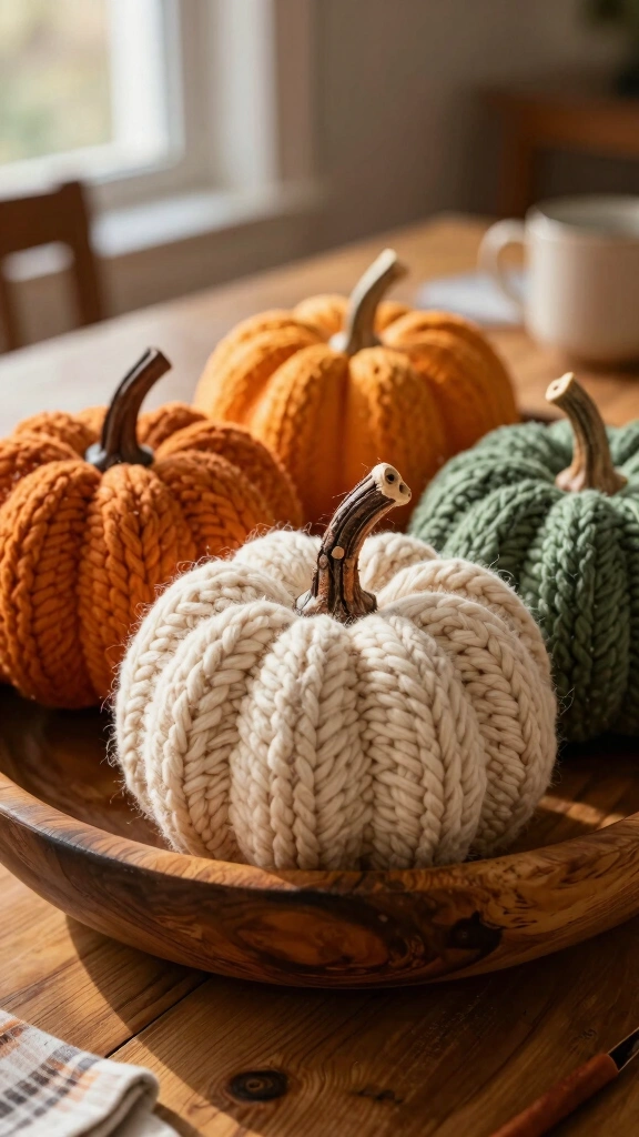 Cozy Yarn-Wrapped Pumpkins