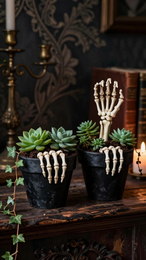 Spooky Skeleton Hand Planters