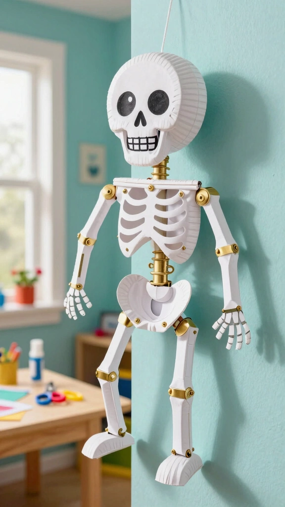 Paper Plate Skeleton Puppet