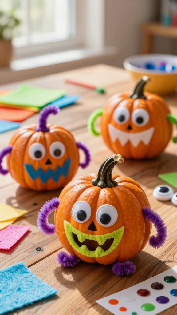 No-Carve Pumpkin Monsters