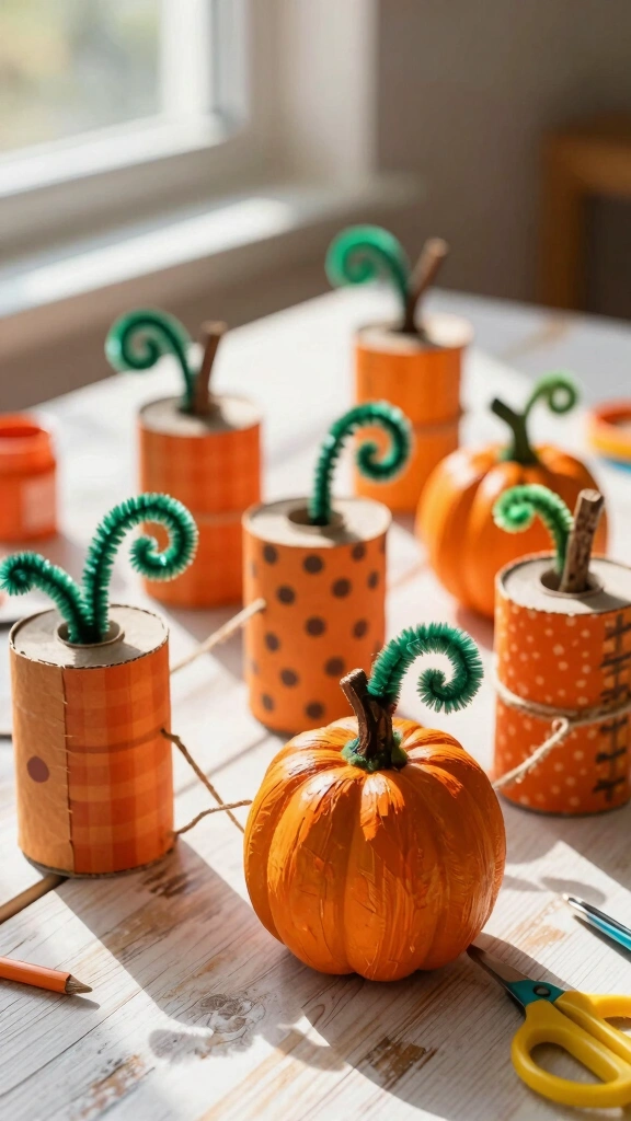 Toilet Paper Roll Pumpkins