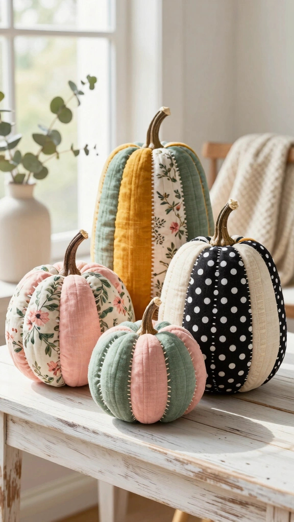 Mixed Pattern Floral and Polka Dot Pumpkins