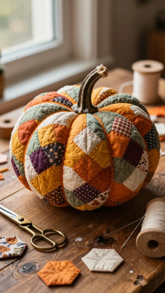 Hexagon English Paper Pieced (EPP) Pumpkins
