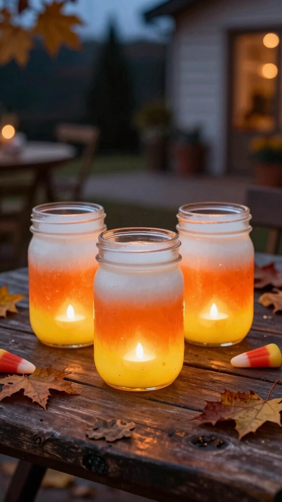 Classic Candy Corn Mason Jars