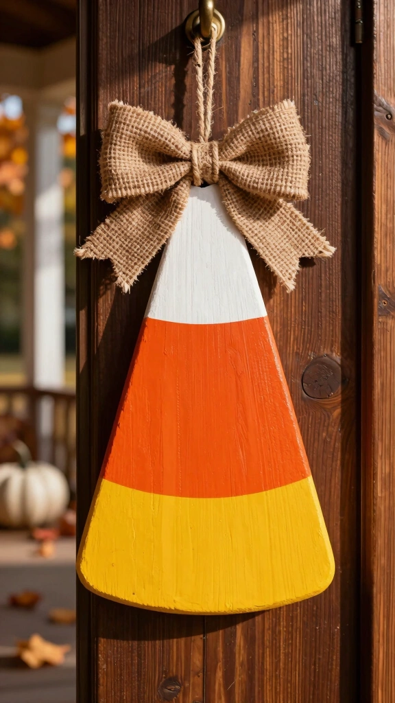 Whimsical Candy Corn Door Hanger
