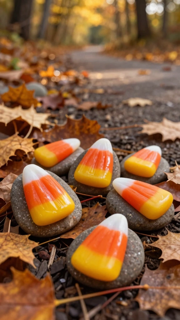 Painted Candy Corn Rocks