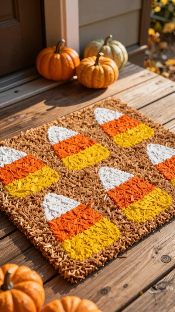Candy Corn Doormat Painting