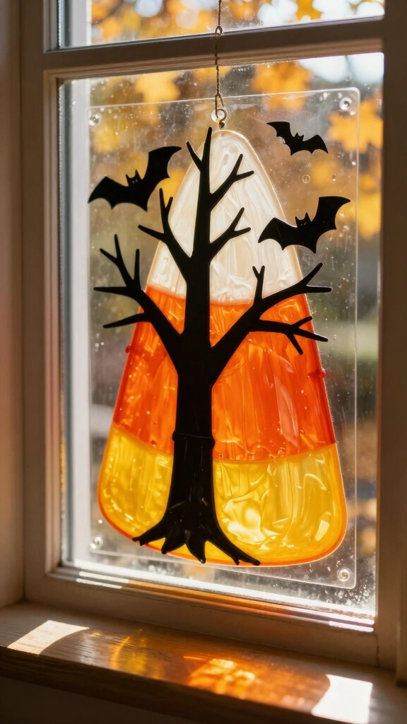 Candy Corn Window Silhouette Art
