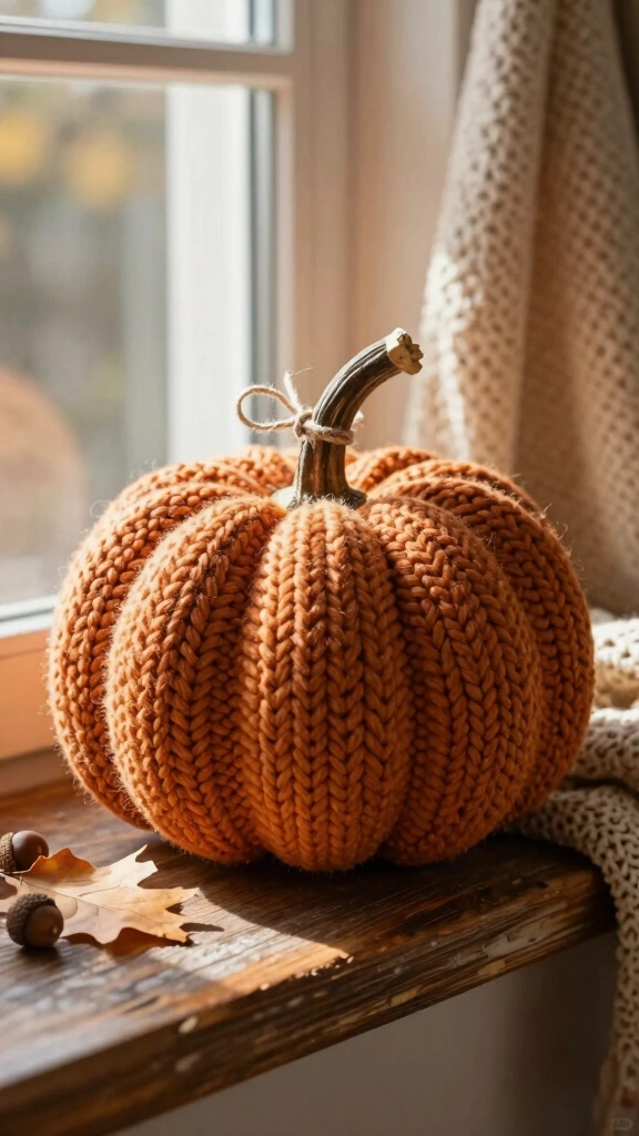 The Rustic Moss Stitch Pumpkin