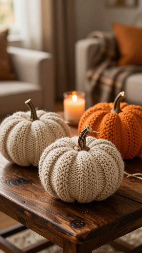 Cozy Cable Knit Sweater Pumpkins