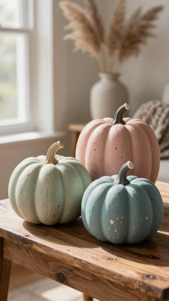 Chalk-Painted Pastel Pumpkins