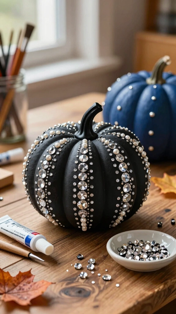 Glitz and Glam Rhinestone Pumpkins