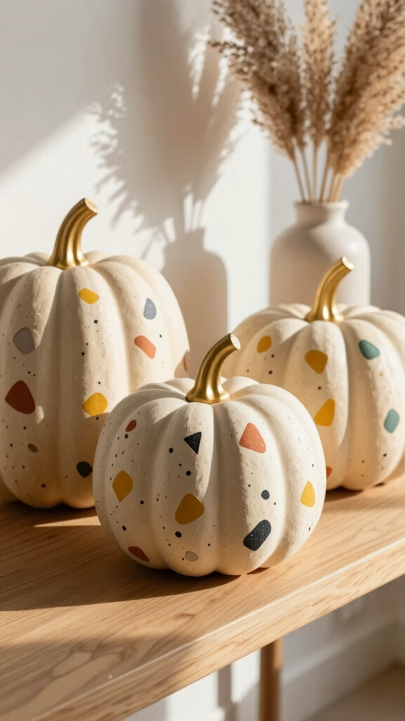 Modern Terrazzo-Effect Pumpkins