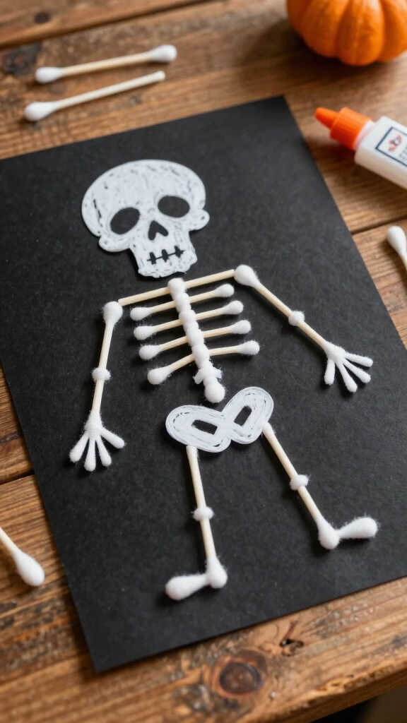 Q-Tip Skeleton Art