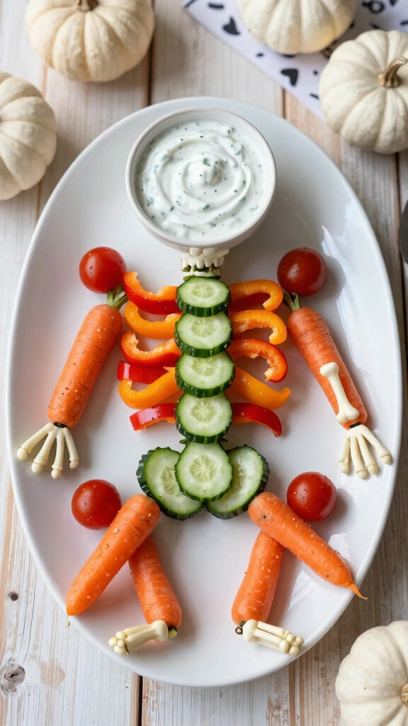 Healthy Veggie Skeleton Platter