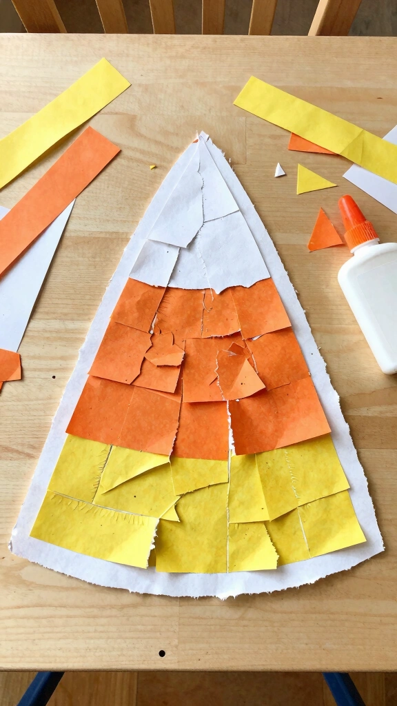Torn Paper Candy Corn
