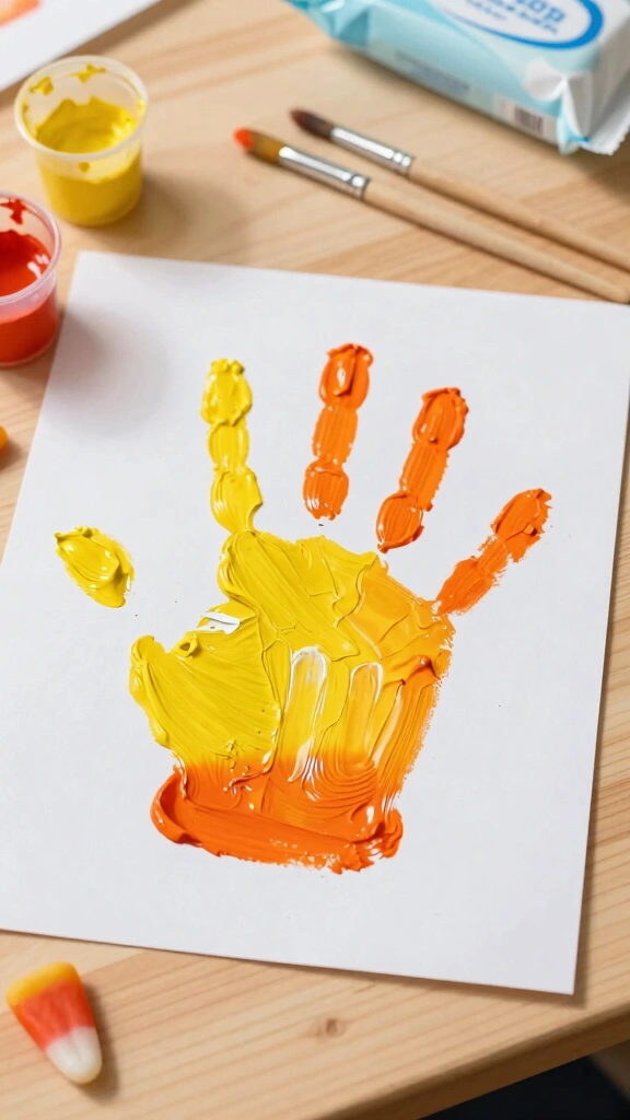 Handprint Candy Corn Art