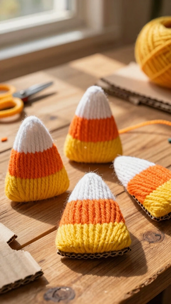Yarn-Wrapped Cardboard Triangles