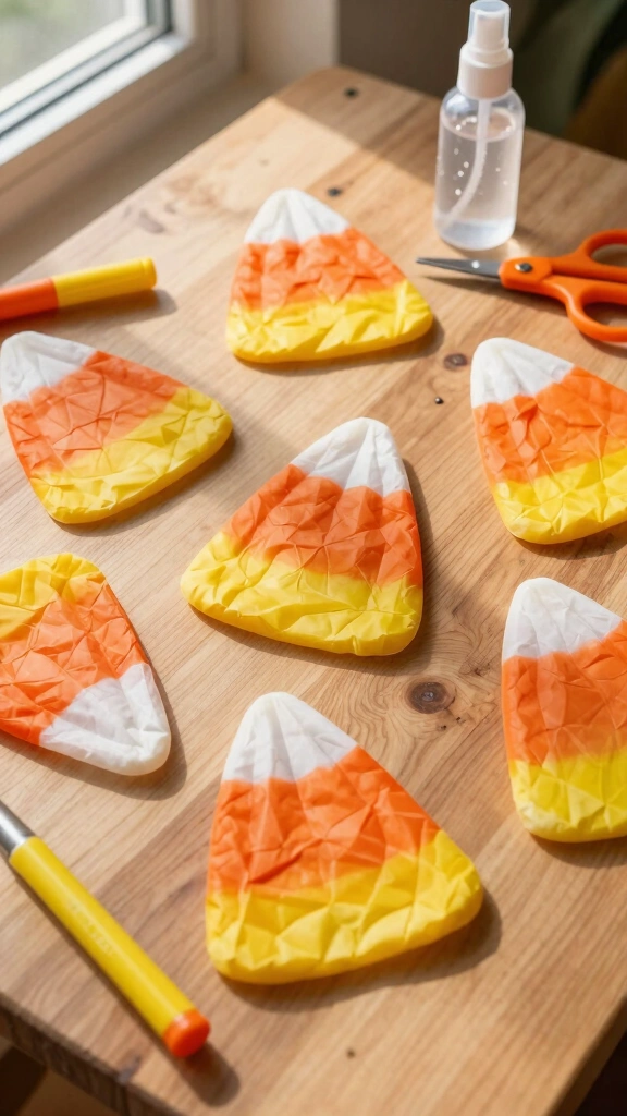 Coffee Filter Candy Corn