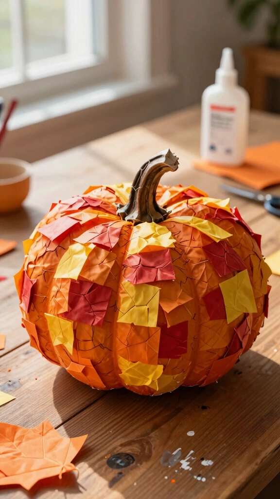 Textured Crumpled Tissue Pumpkins