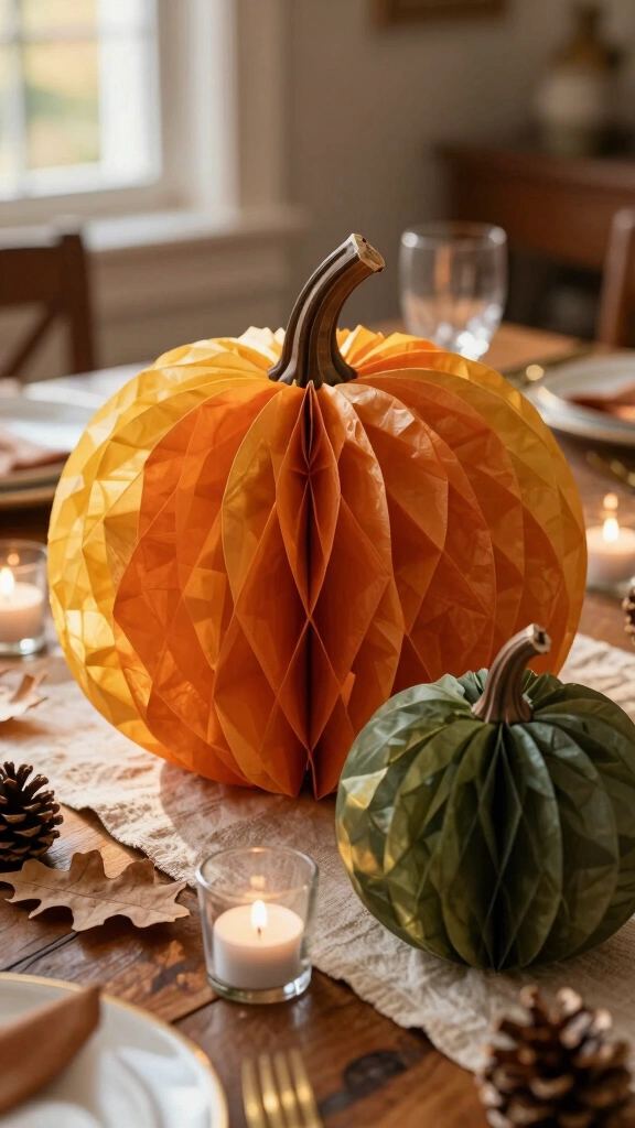 Retro Honeycomb Tissue Paper Pumpkins