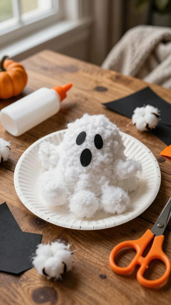 The Classic Paper Plate Cotton Ball Ghost