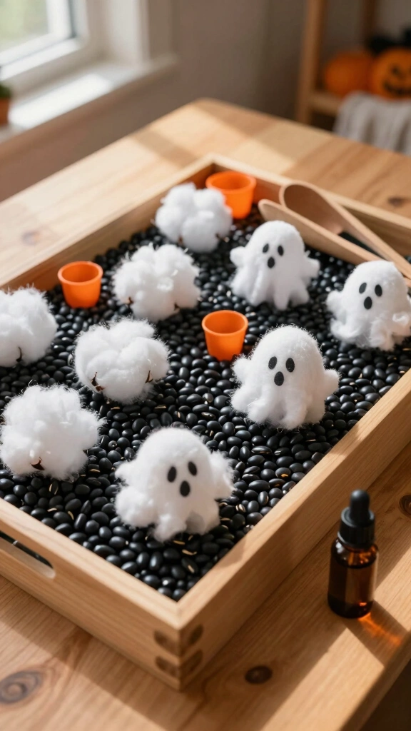 Scented Halloween Ghost Sensory Bin