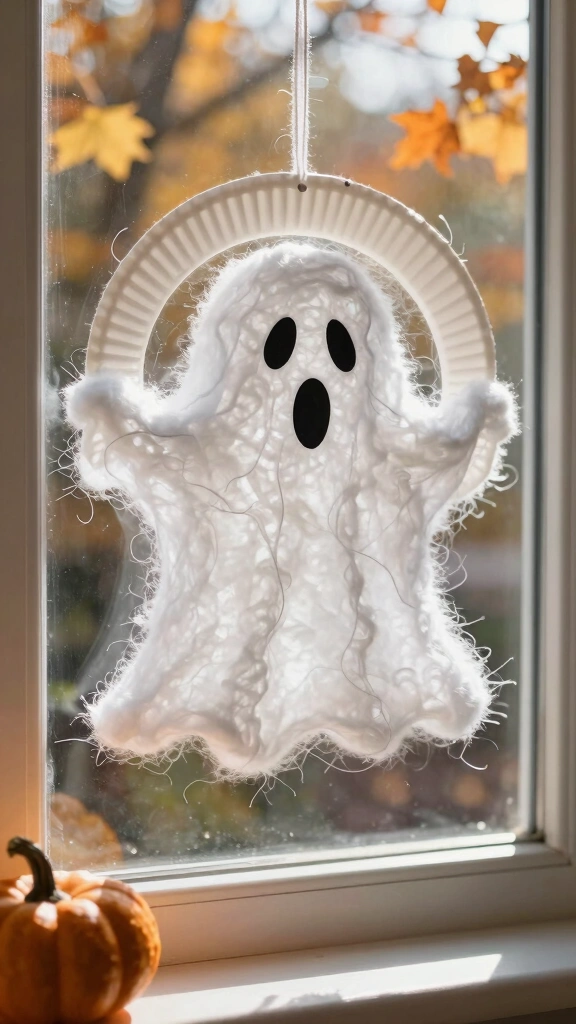 Window Cling Cotton Ball Ghosts