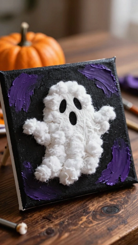 Spooky Silhouette Ghost Canvas Art