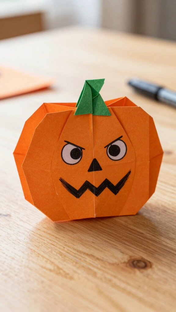 Easy Origami Square Pumpkin