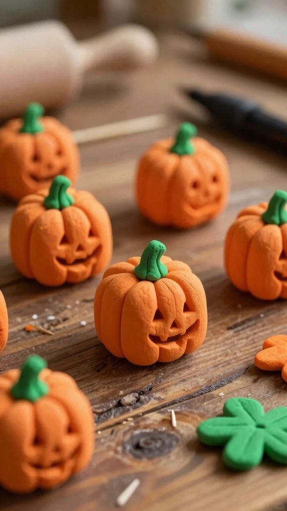 Oven-Bake Clay Square Pumpkins