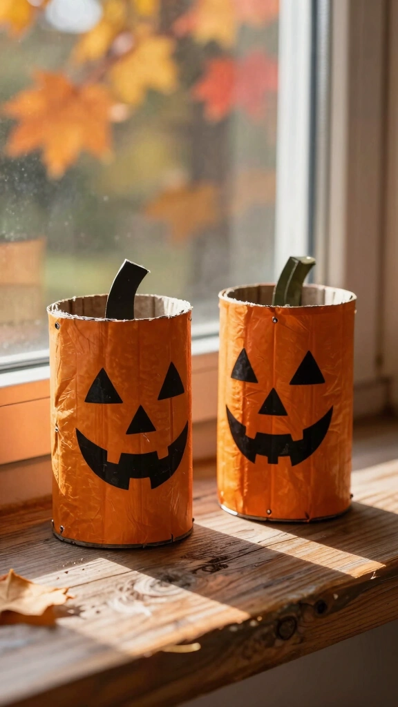 Cardboard Tube Square Pumpkin