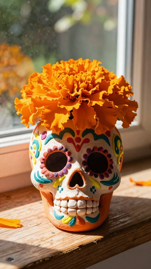 Air-Dry Clay Sugar Skull Planters
