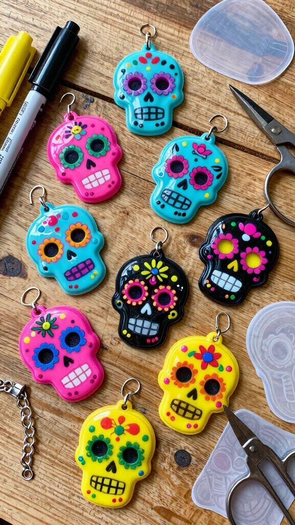 Shrink Plastic Calavera Jewelry