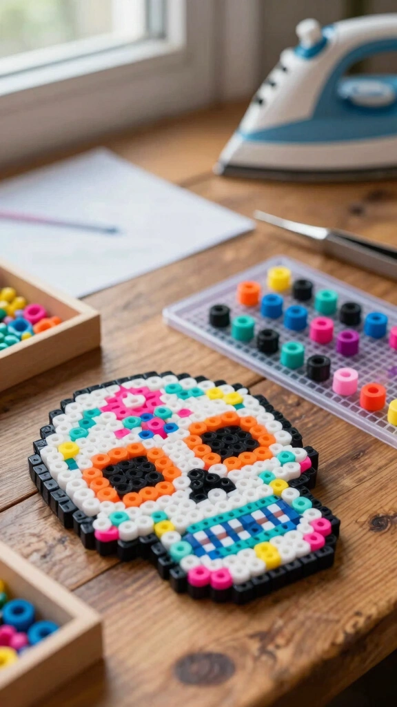 Perler Bead Sugar Skulls