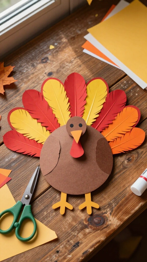 Classic construction paper hand turkey