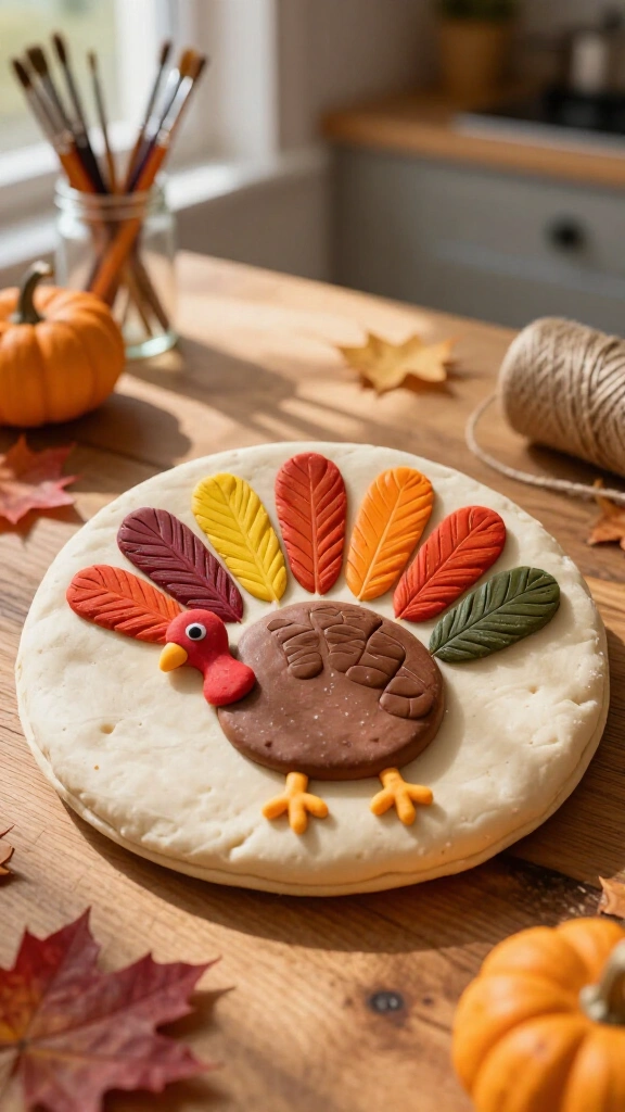Salt dough hand turkey keepsake