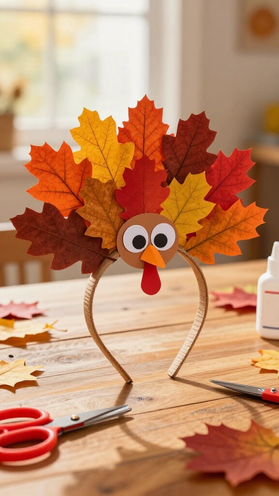 Silly turkey leaf headbands