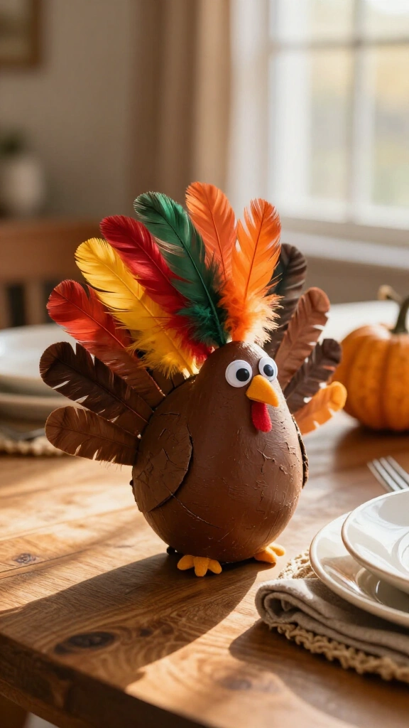 Egg carton turkey craft