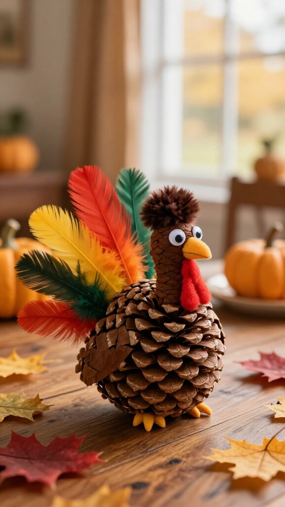 Pinecone turkey craft