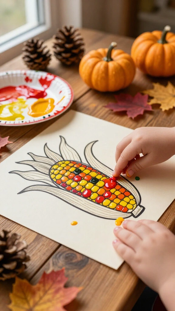 Fingerprint Indian corn art
