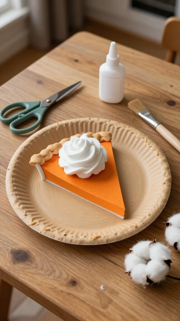 Paper plate pumpkin pie