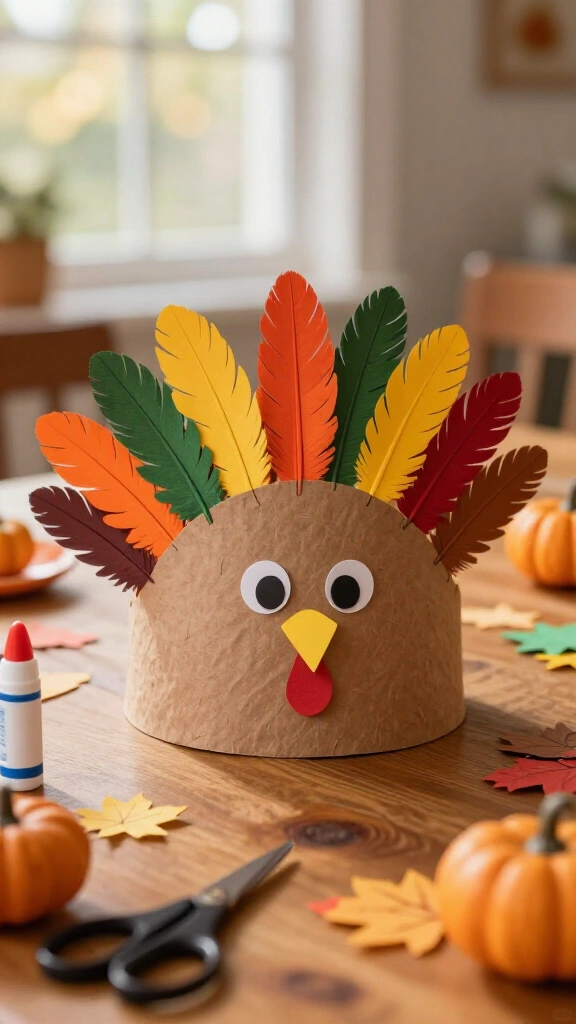 Thanksgiving turkey feather crown