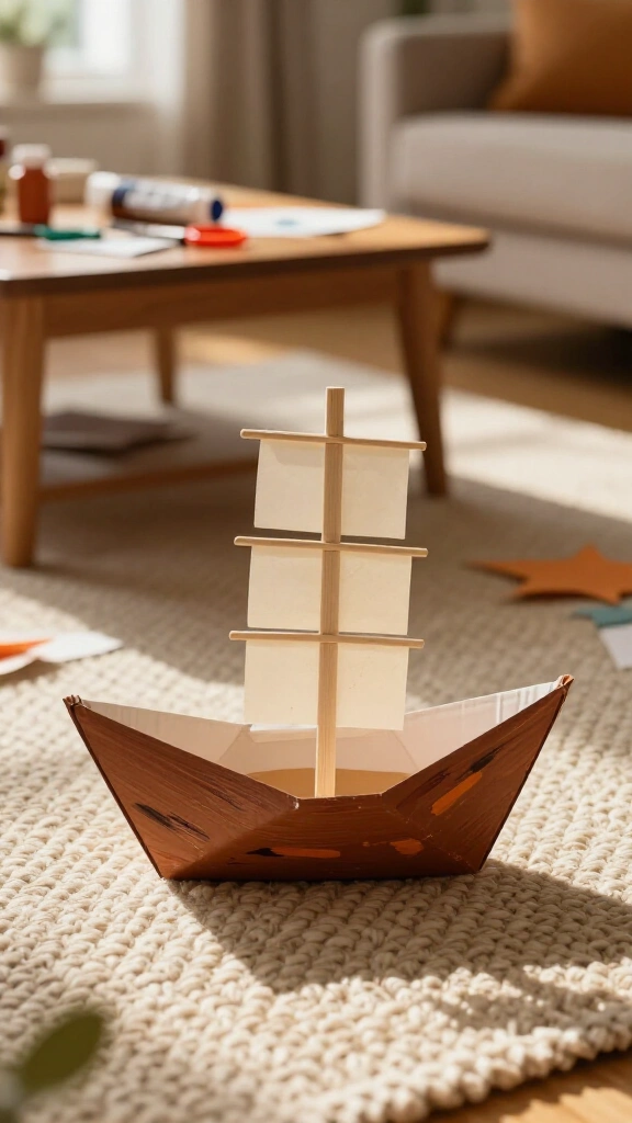 Paper plate Mayflower boat