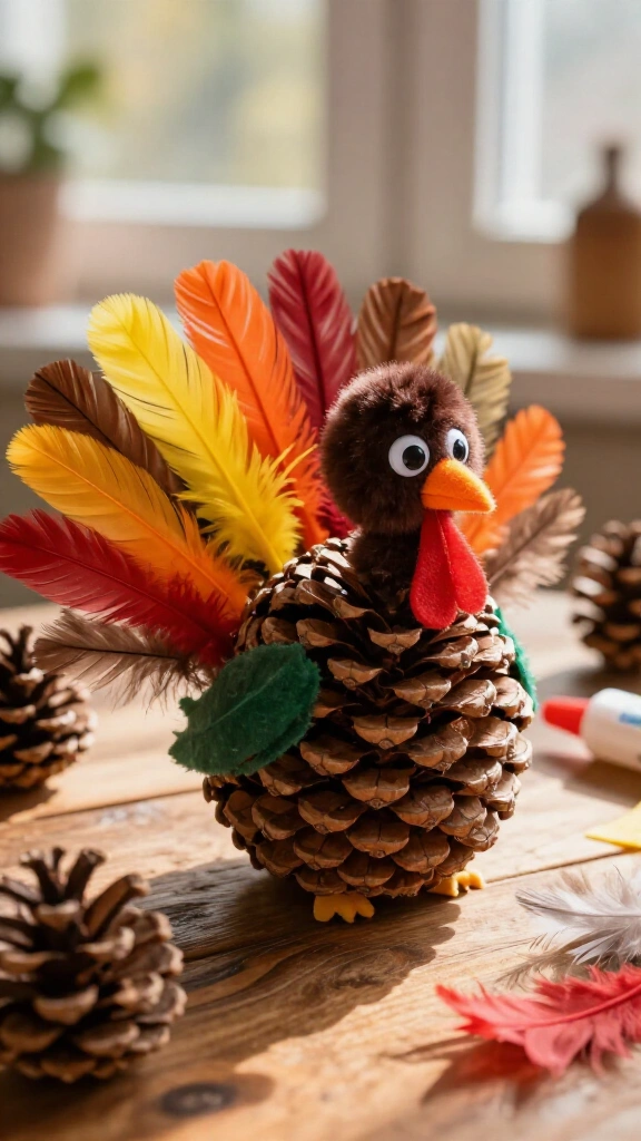 Pinecone turkey craft